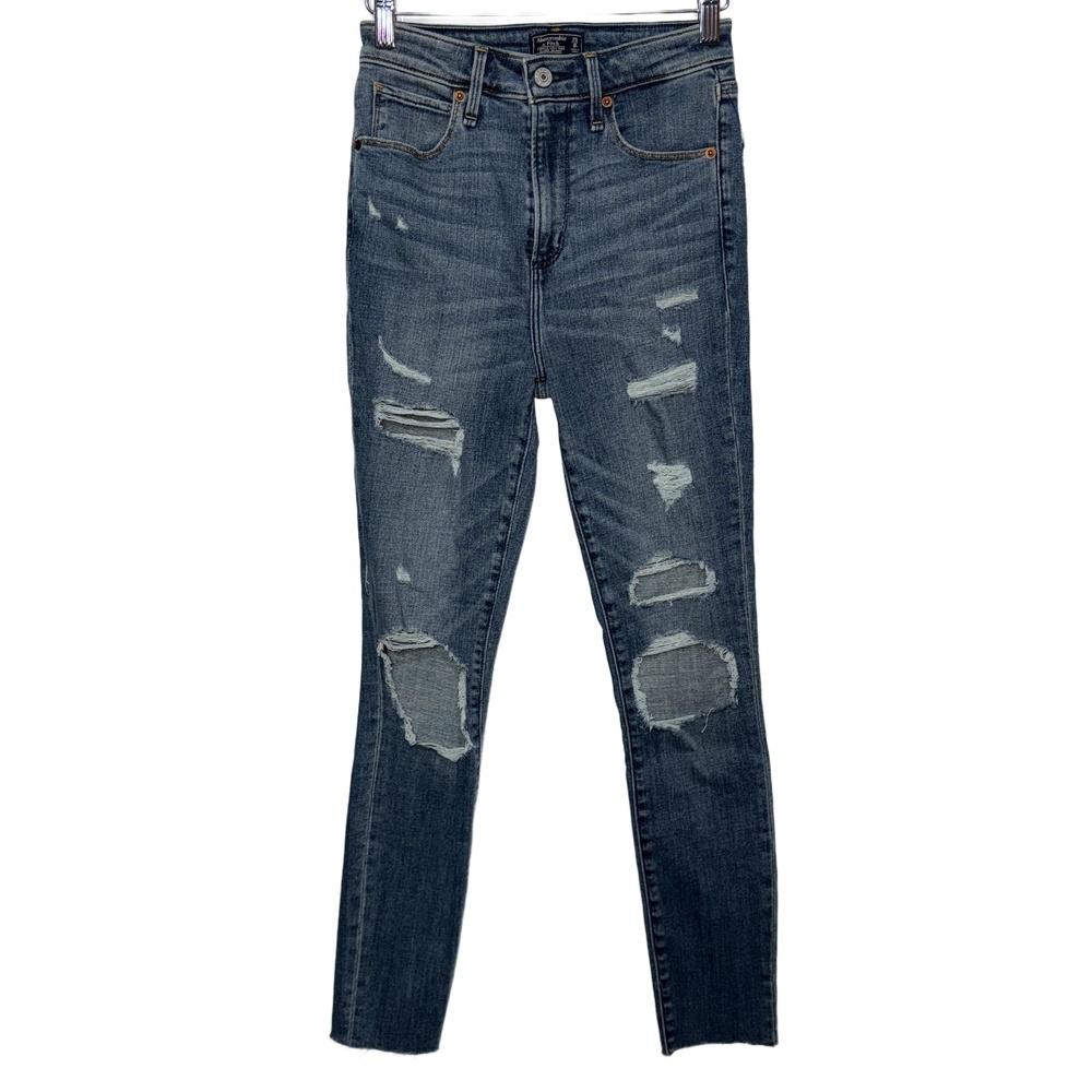 NEW Abercrombie & Fitch Simone High Rise Super Skinny Blue Denim Jeans Size 25 0